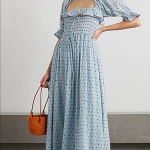 SOL DRESS -- AZURE SWISS DOT brand new with tags